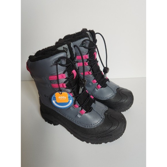 Columbia Bugaboot Celsius Snow Boots Youth Girls 5 Gray Pink NEW - Picture 2 of 8